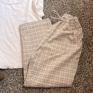 Girls Plaid Zara pants & ON waffle top